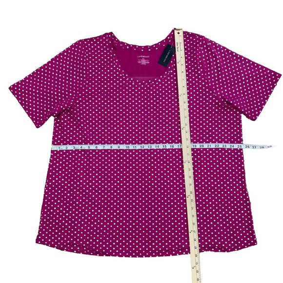 Lane Bryant Polka Dot Short Sleeve Top Pink & Silver Women's Plus Size 22/24 NWT - Picture 4 of 7